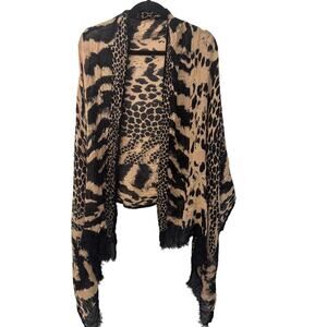 Express Leopard Tiger Animal Print Lightweight Open Shawl Wrap Scarf One Size